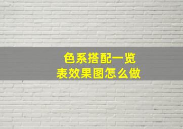 色系搭配一览表效果图怎么做