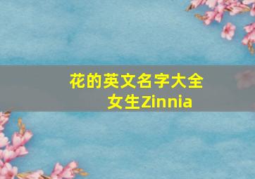 花的英文名字大全女生Zinnia