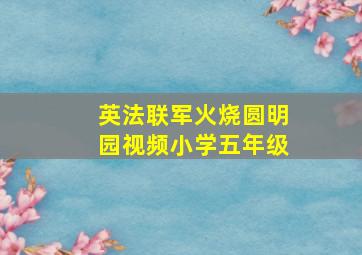 英法联军火烧圆明园视频小学五年级