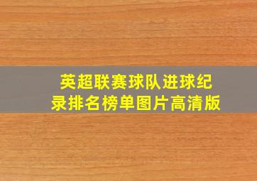 英超联赛球队进球纪录排名榜单图片高清版