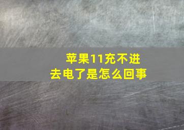 苹果11充不进去电了是怎么回事