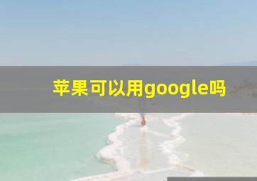 苹果可以用google吗