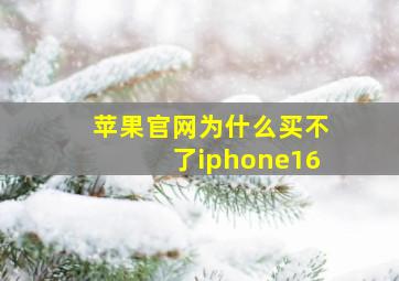 苹果官网为什么买不了iphone16