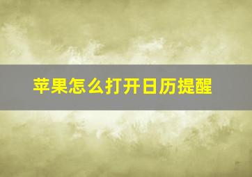 苹果怎么打开日历提醒