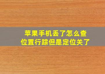 苹果手机丢了怎么查位置行踪但是定位关了