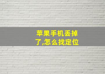 苹果手机丢掉了,怎么找定位