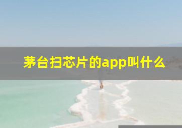 茅台扫芯片的app叫什么