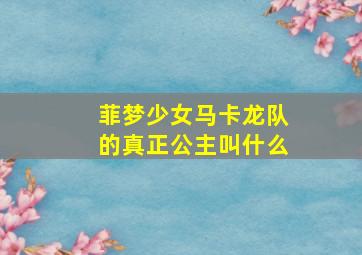 菲梦少女马卡龙队的真正公主叫什么