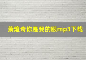 萧煌奇你是我的眼mp3下载