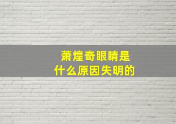 萧煌奇眼睛是什么原因失明的