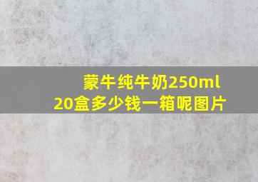 蒙牛纯牛奶250ml20盒多少钱一箱呢图片