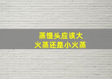 蒸馒头应该大火蒸还是小火蒸