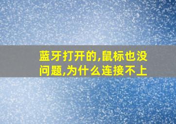 蓝牙打开的,鼠标也没问题,为什么连接不上