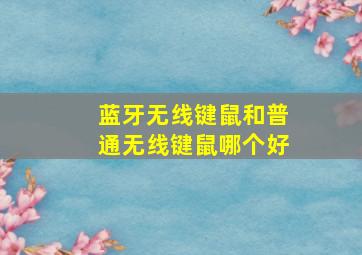 蓝牙无线键鼠和普通无线键鼠哪个好