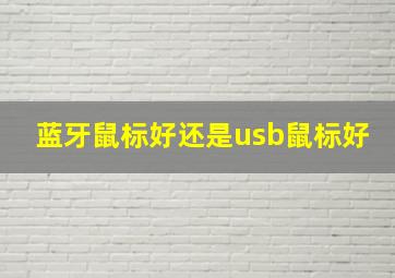 蓝牙鼠标好还是usb鼠标好