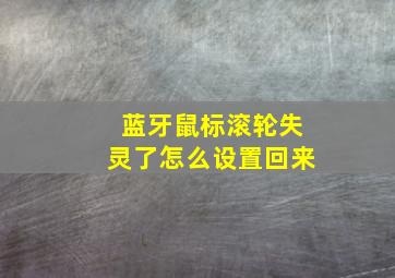 蓝牙鼠标滚轮失灵了怎么设置回来