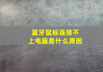 蓝牙鼠标连接不上电脑是什么原因