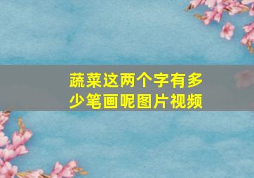 蔬菜这两个字有多少笔画呢图片视频