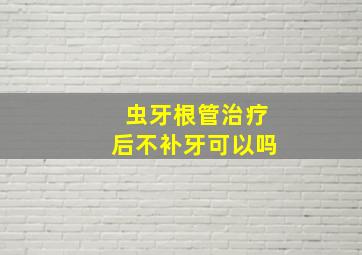 虫牙根管治疗后不补牙可以吗