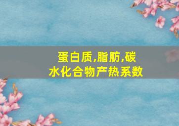 蛋白质,脂肪,碳水化合物产热系数