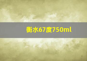 衡水67度750ml