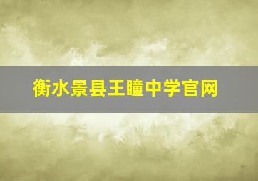 衡水景县王瞳中学官网