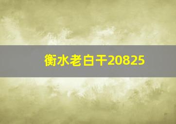 衡水老白干20825