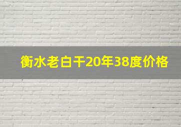 衡水老白干20年38度价格