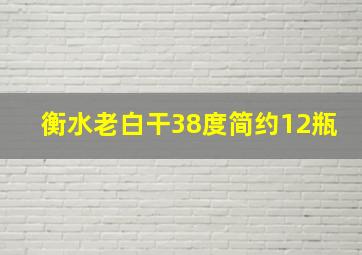 衡水老白干38度简约12瓶