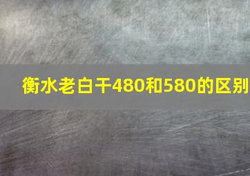 衡水老白干480和580的区别