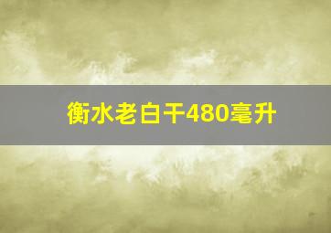 衡水老白干480毫升