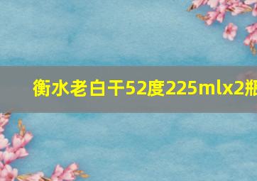 衡水老白干52度225mlx2瓶