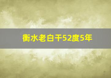 衡水老白干52度5年