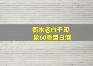 衡水老白干印象60香型白酒