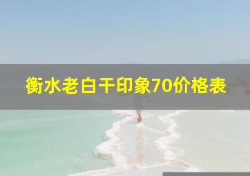 衡水老白干印象70价格表