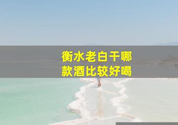 衡水老白干哪款酒比较好喝