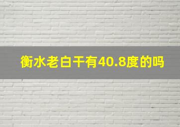 衡水老白干有40.8度的吗