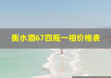 衡水酒67四瓶一相价格表