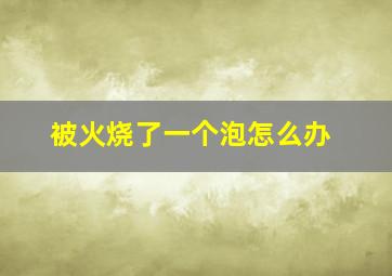 被火烧了一个泡怎么办