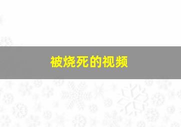 被烧死的视频