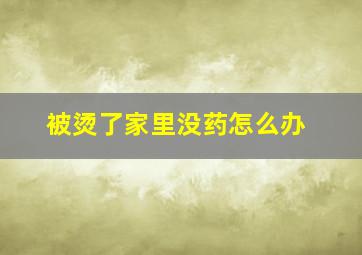 被烫了家里没药怎么办