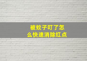 被蚊子叮了怎么快速消除红点