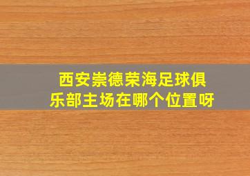 西安崇德荣海足球俱乐部主场在哪个位置呀