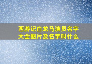 西游记白龙马演员名字大全图片及名字叫什么