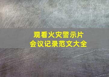 观看火灾警示片会议记录范文大全