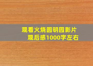 观看火烧圆明园影片观后感1000字左右