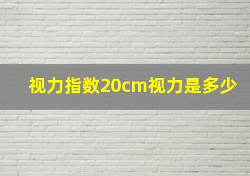 视力指数20cm视力是多少