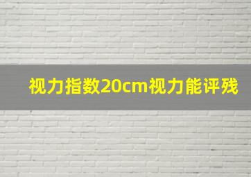 视力指数20cm视力能评残