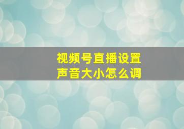 视频号直播设置声音大小怎么调