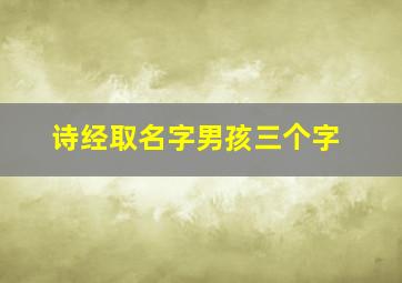 诗经取名字男孩三个字